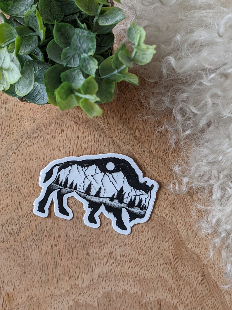Bison Vinyl Sticker - Etsy