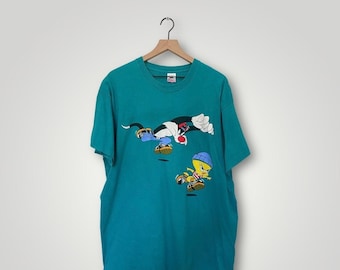 Tweety and Sylvester Vintage 90s Looney Tunes Denim Pocket