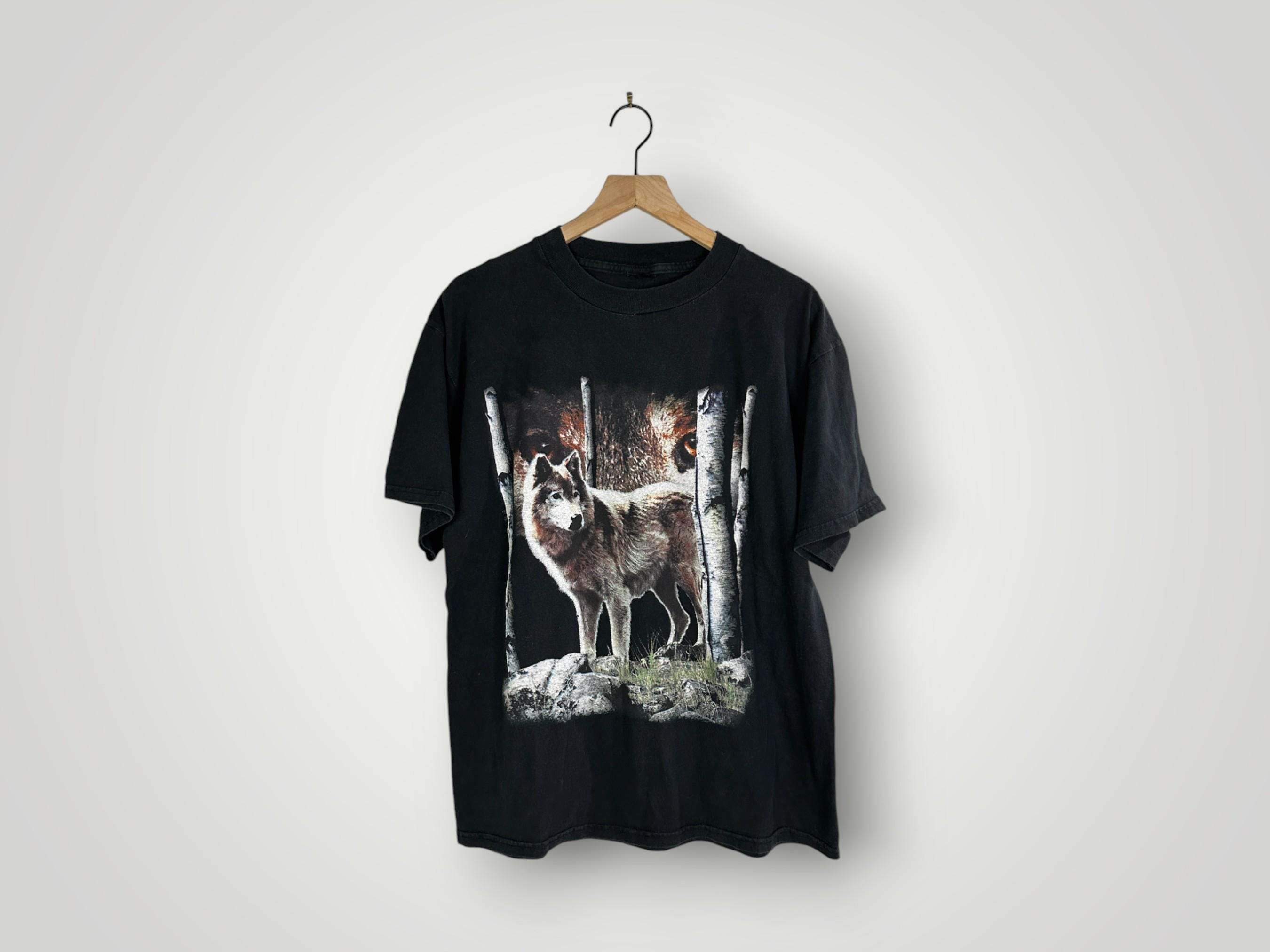 VINTAGE 90's Wolf Shirt - Etsy