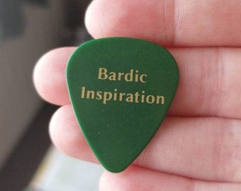 Bardic Inspiration - .71 Celluloid Plectrum, Dungeons and Dragons, DnD, Guitar Pick, RPG, Bard, Unique Gift, Musician Gift, Funny Gift