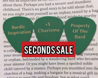 SECONDS SALE - .71 Celluloid Plectrum, Dungeons and Dragons, DnD, RPG Gift, Bard, Musician Gift, Defective Sale, Slight Second, Flawed
