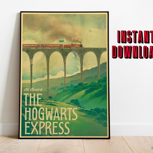 Harry Potter Hogwarts Express Wizard Train Printable Poster | Printable Wall Art ⎜Instant Digital Download