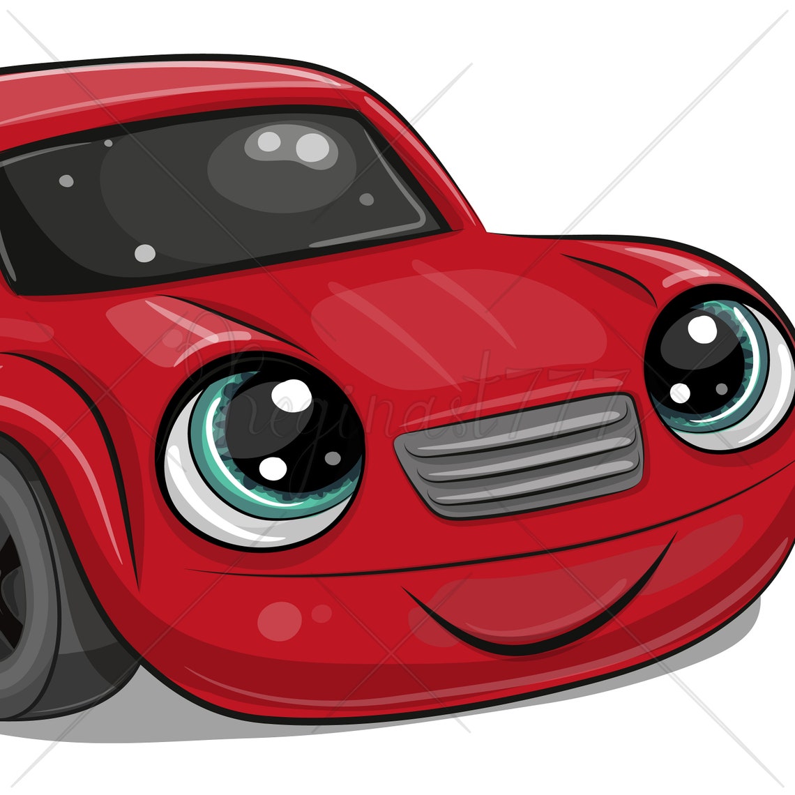 Cute Car PNG Face Eyes Digital Download Clipart Cartoon Etsy