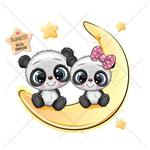 Cute Pandas Png Girl Boy Moon Digital Download Clipart Etsy Cute Pandas Png Girl Boy Moon Digital Download Clipart Etsy