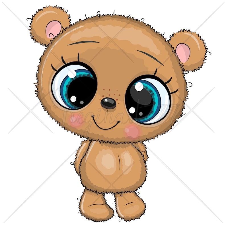 Süße Tiere Clip Art Set von 8 handgezeichneten 300 PNG | Etsy