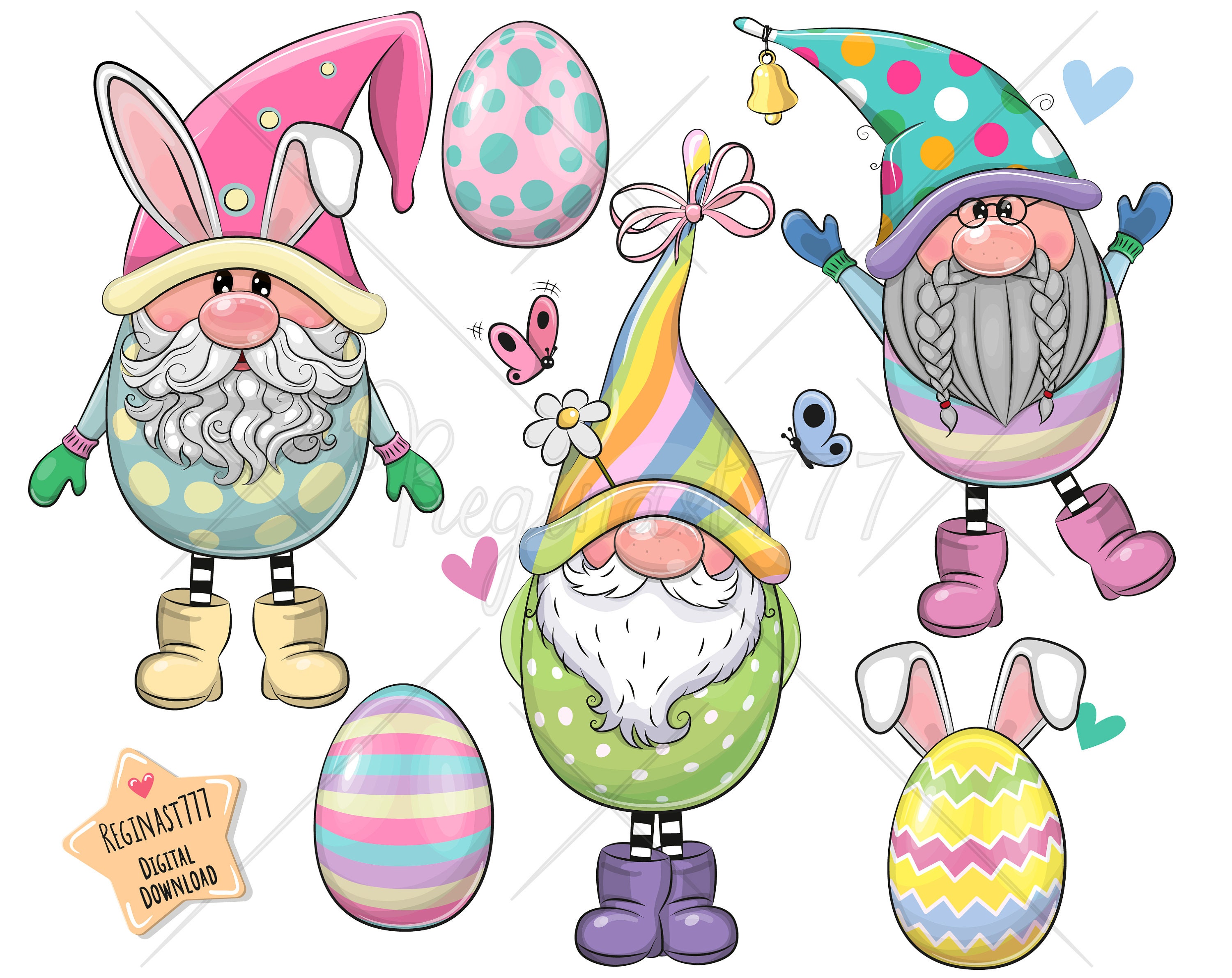 Cute Gnomes PNG Digital Download Gnome Clipart Easter | Etsy