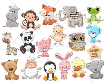 Cute Animal Drawing Etsy