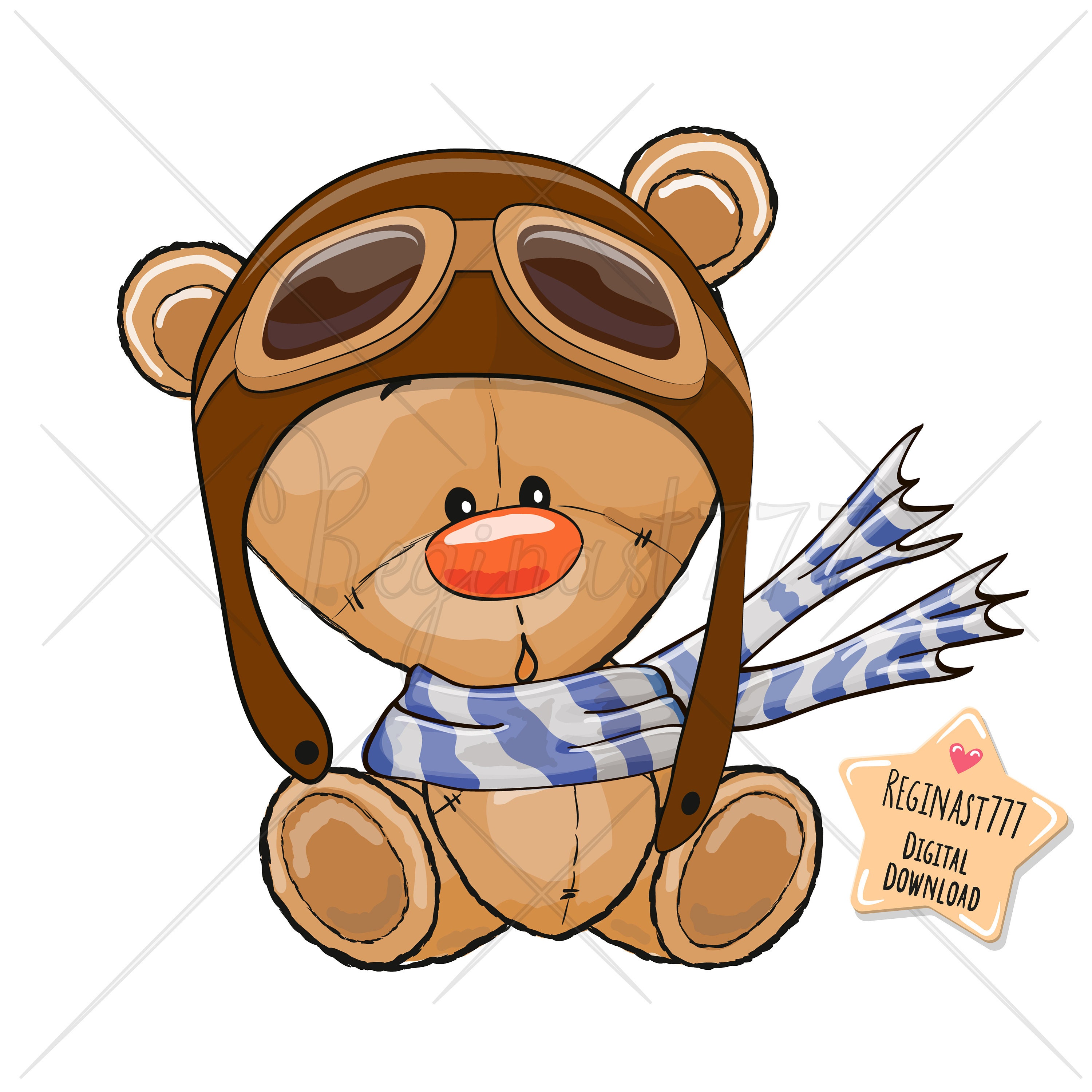 Teddy Bear Clipart PNG Digital Download Clipart | Etsy