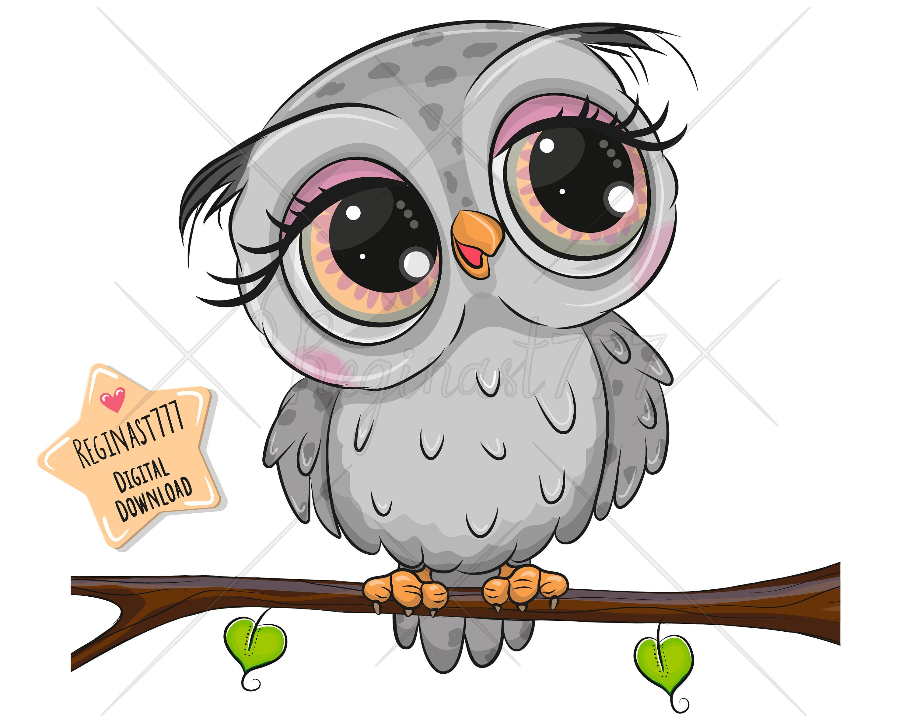 Cute Owl PNG Digital Download Clipart Adorable Graphics | Etsy