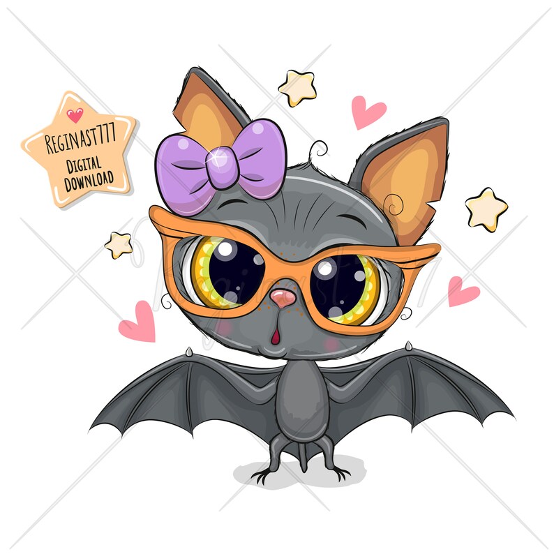 Cute Halloween Bat Girl PNG Digital Download Clipart Etsy