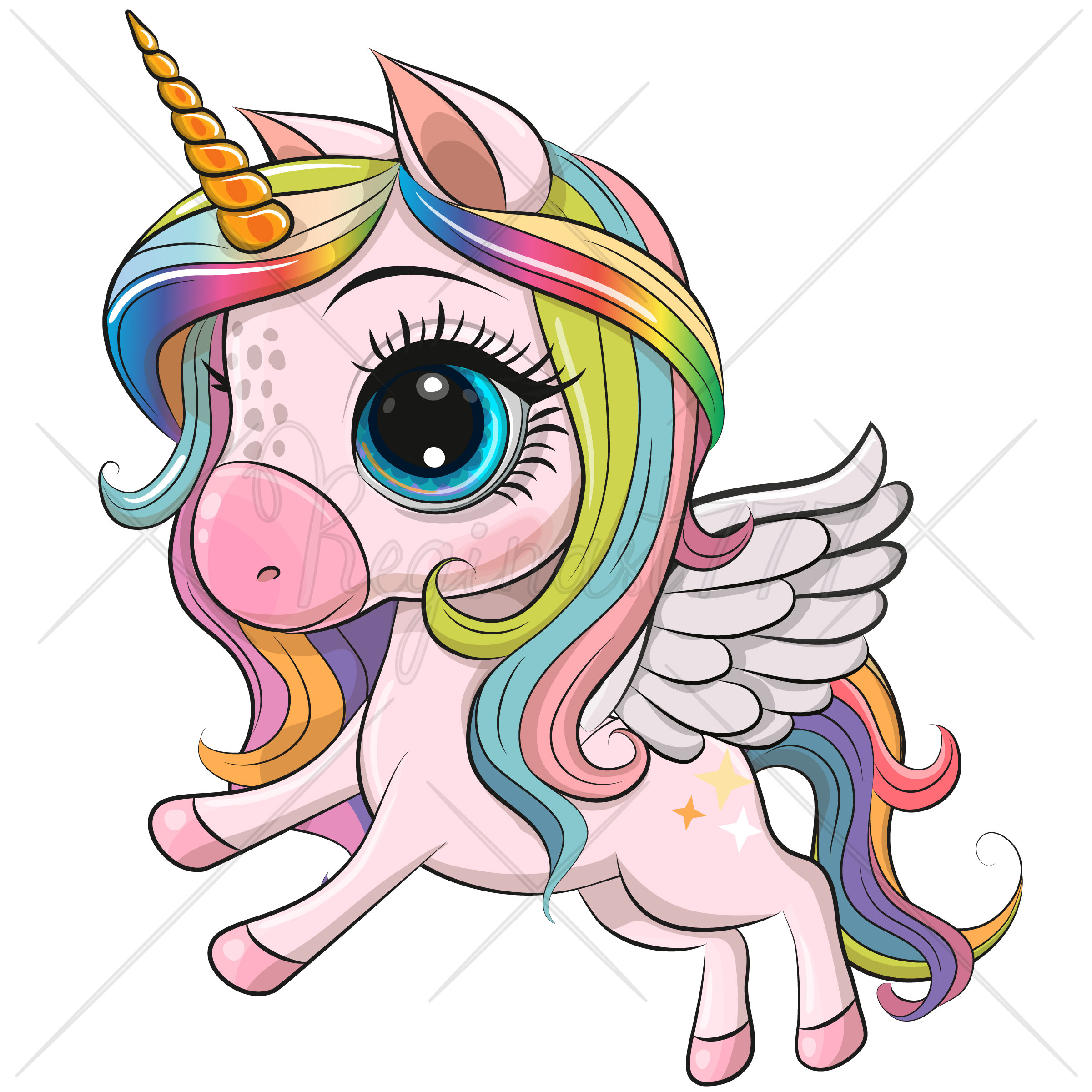 Einhorn Clipart PNG Einhorn Clip Art Printable Regenbogen | Etsy