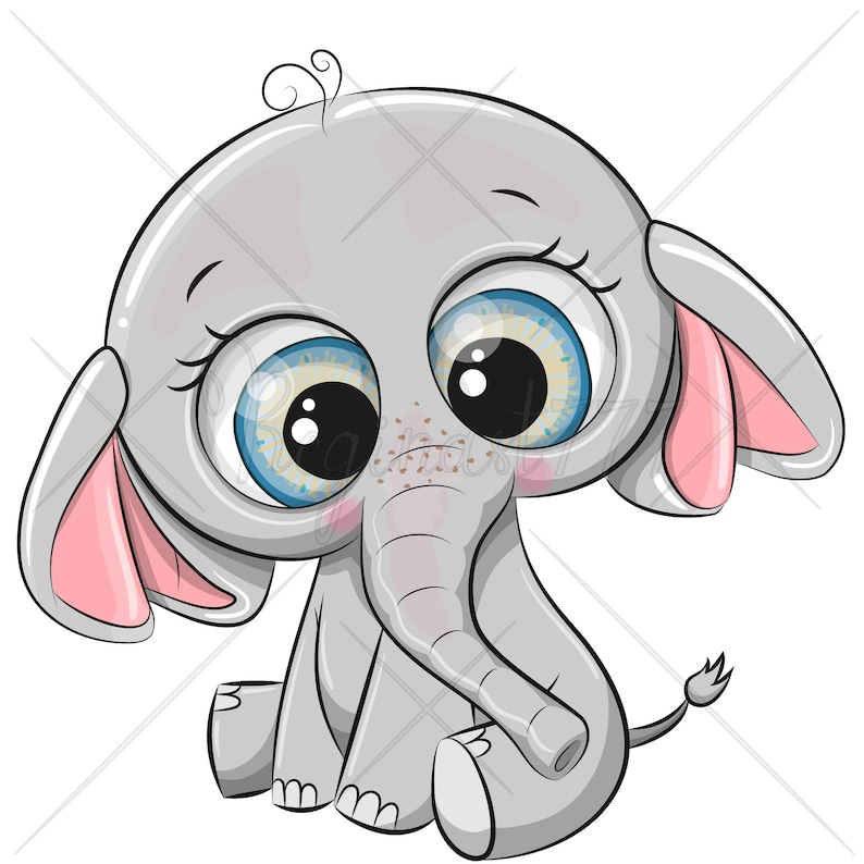 Süße Tiere Clip Art Set von 8 handgezeichneten 300 PNG | Etsy