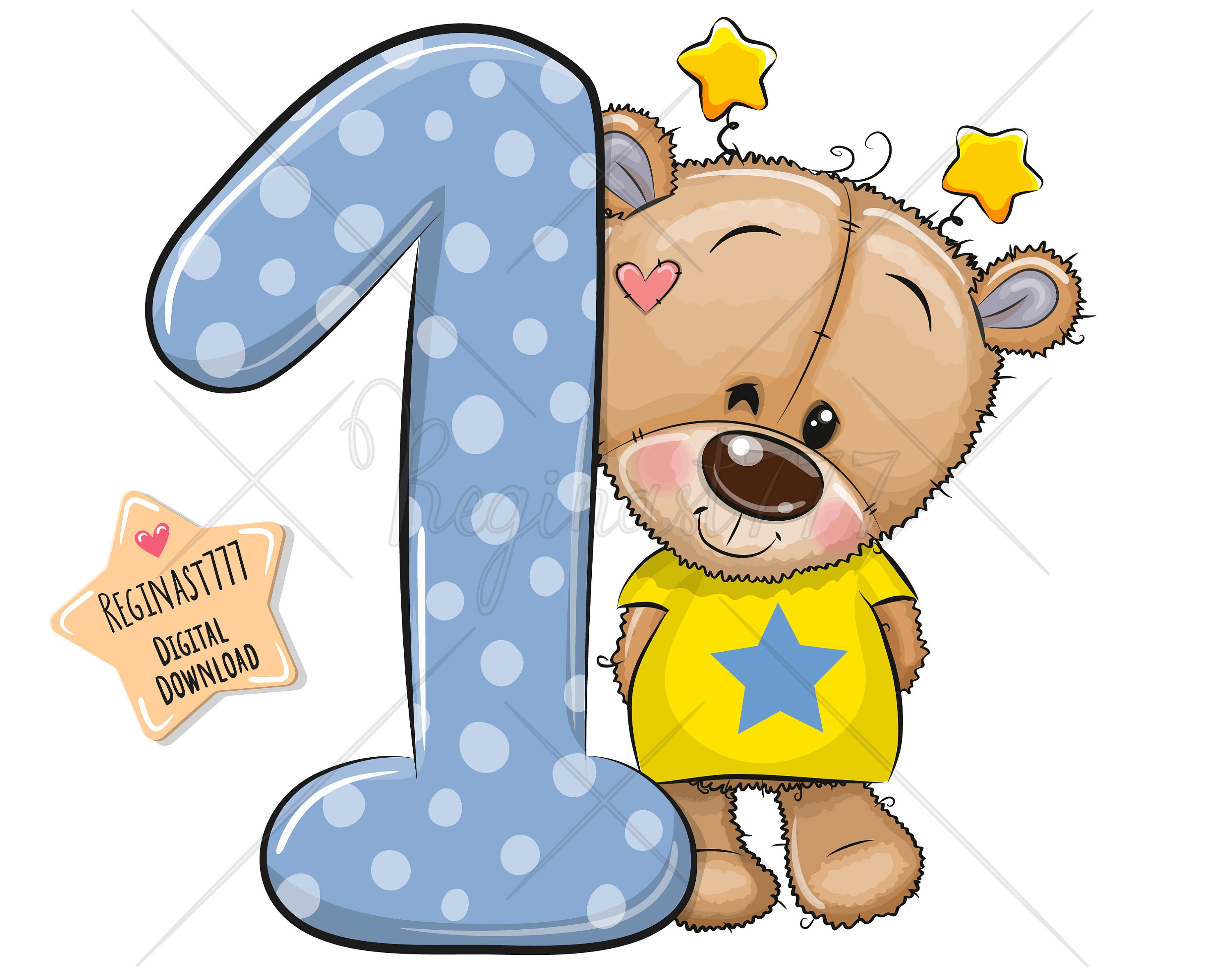 teddy bear clipart png digital download clipart number etsy