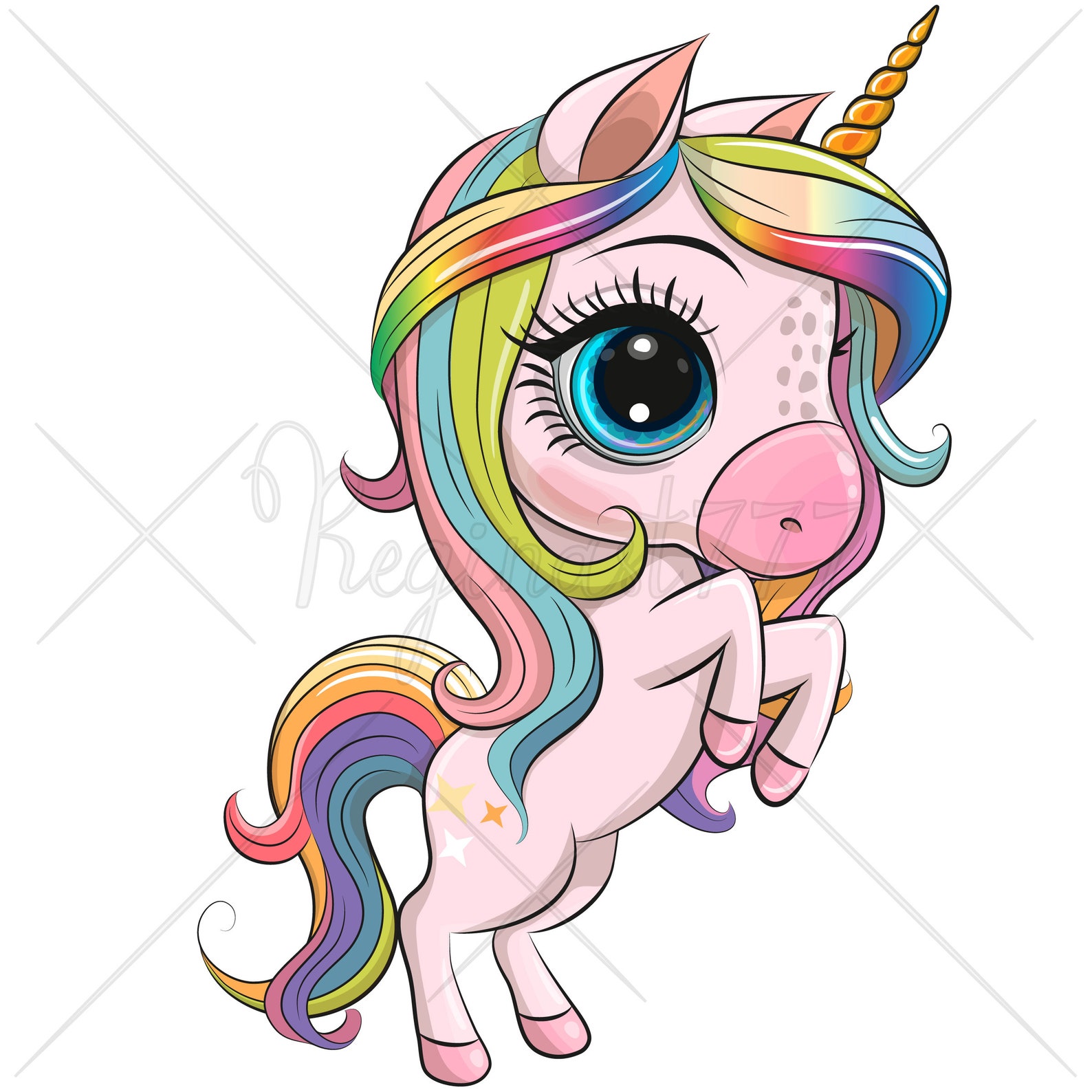 Einhorn Clipart PNG Einhorn Clip Art Printable Regenbogen | Etsy