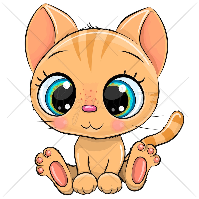 Süße Tiere Clip Art Set von 8 handgezeichneten 300 PNG | Etsy