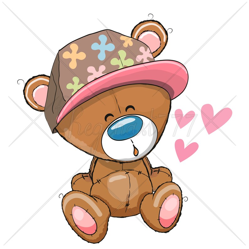 Teddybär Clipart Süße digitale Grafiken PNG Liebe Clip Art | Etsy