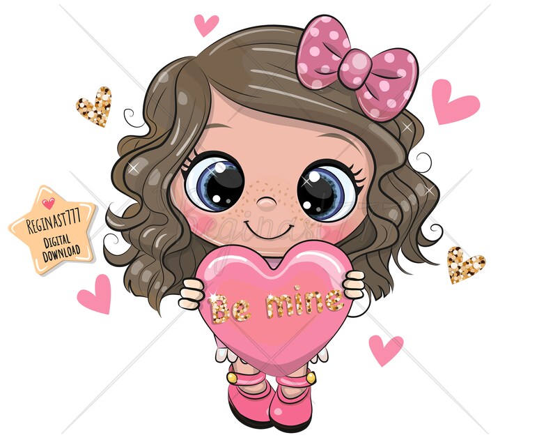 Susses Madchen Png Herz Digital Download Clipart Etsy