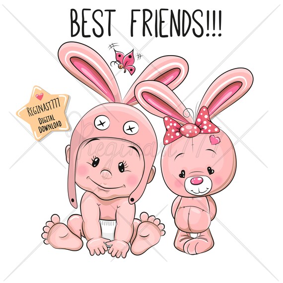 Cute Baby Clipart Png Baby Clip Art Bunny Digital Download Etsy
