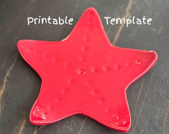 Starfish Dish Pottery Template, Beginner Slab Building (Digital Download)