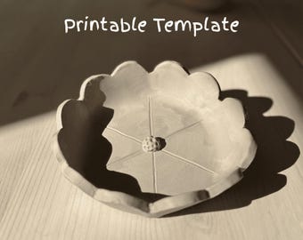 Flower Bowl Slab Building Template, DIY Ceramic Pattern (Digital Download)