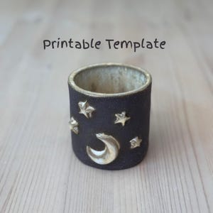 Pottery Slab Building Template, Night Sky Mug Template, Coffee Mug Template, Ceramic Slab Building Template, Moon and Star Mug Template