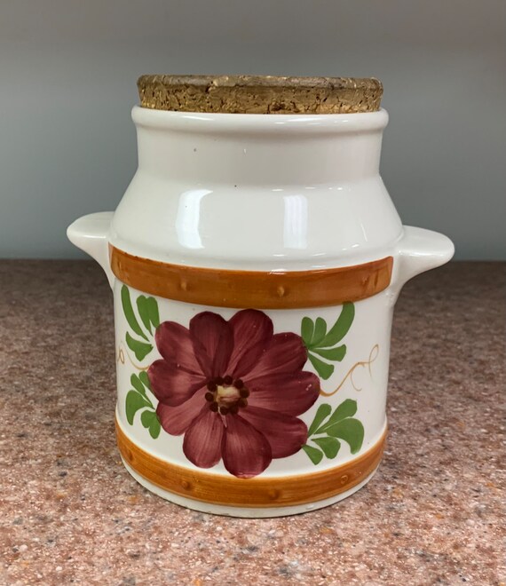 Vintage FTD Floral Milk Jug Vase With Baking Measurements Etsy