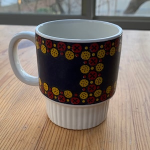 Vintage Stacking Coffee Mug-Mid Mid Pattern