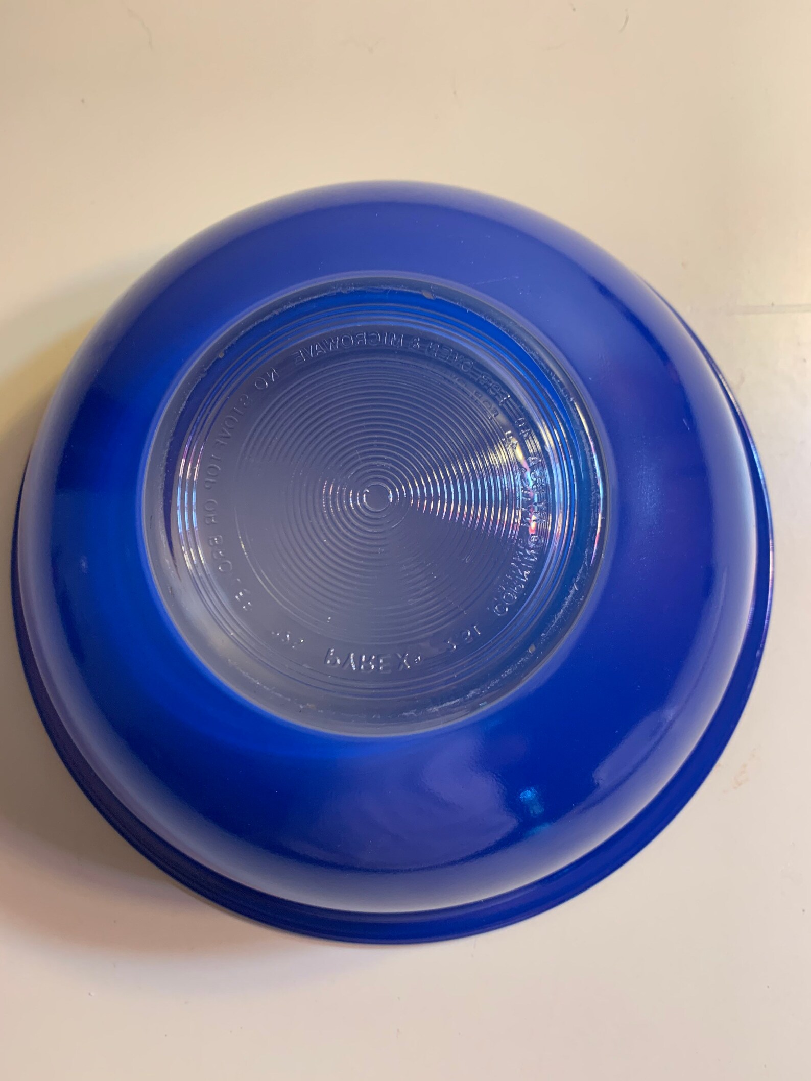 Vintage Pyrex Cobalt Blue Mixing Bowl With Clear Bottom 325 Etsy
