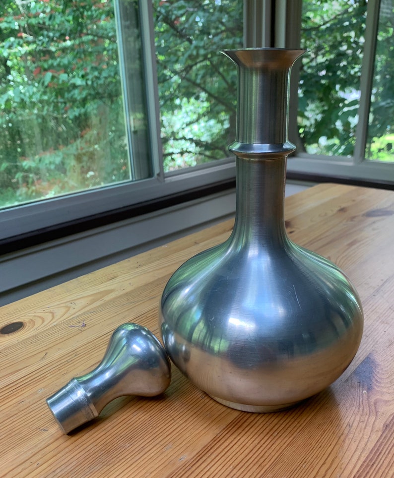 Vintage English Pewter Leonard Wine Decanter Etsy