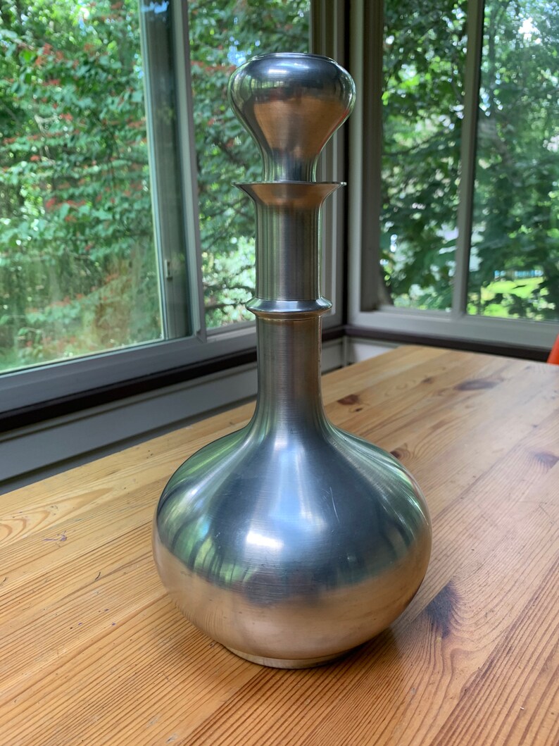 Vintage English Pewter Leonard Wine Decanter Etsy