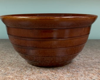 Vintage Marcrest Ribbed Stoneware Mixing Bowl