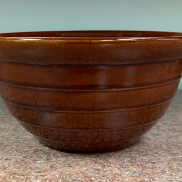 Vintage Marcrest Ribbed Stoneware Mixing Bowl