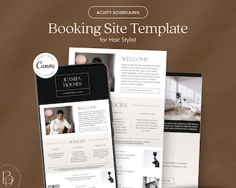 Acuity Scheduling Template: Hair Stylist Booking Policy, Canva Design