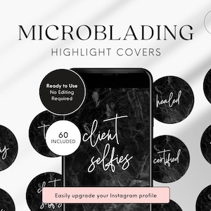 Brow Tech Instagram Highlight Covers for Microblading IG Story Highlights Social Media Branding Business Beauty Salon for Eyebrow Tattoo