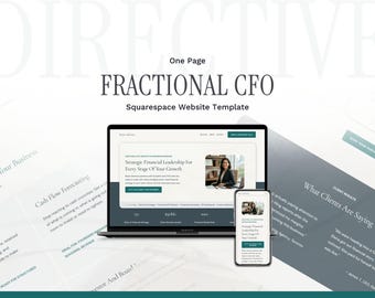 Financial Advisor Website Template Squarespace | One Page Website for Fractional CFO