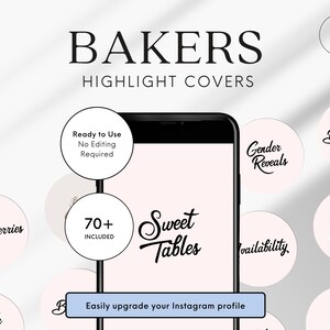 Instagram Highlight Cover Bakery Highlight Icons Baking Story Highlight Covers for Bakery Shop Cake Business Branding Not Editable