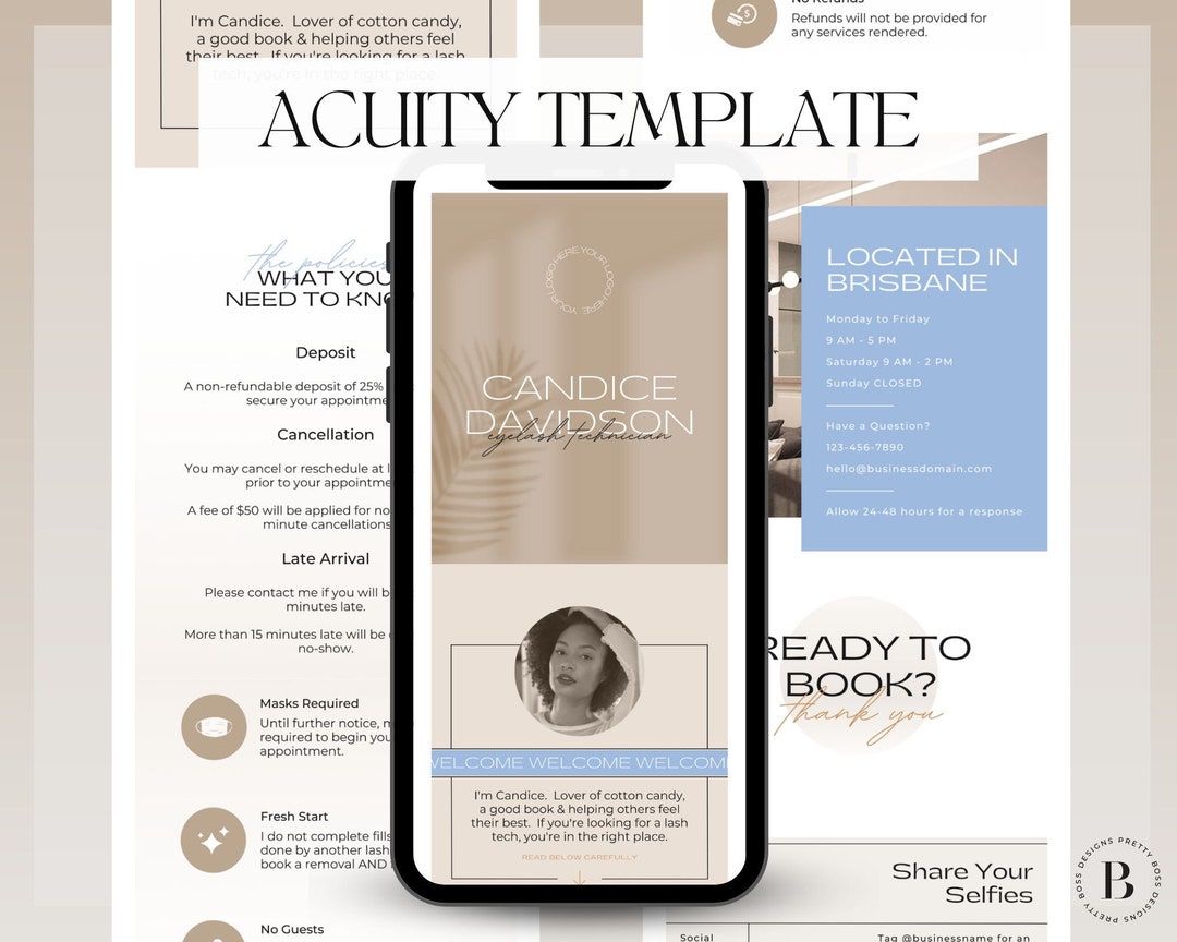 Visual Acuity Template Design Acuity Minimalist Template, Lash Tech Acuity, Acuity Scheduling ...