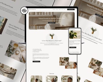 Esthetician Squarespace 7.1 Template Skincare & Beauty Business Website