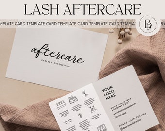 Lash Business Card Template Canva Eyelash Aftercare Card Designs Lash Tech Template Editable Minimalist Design for Beauty Business Templates