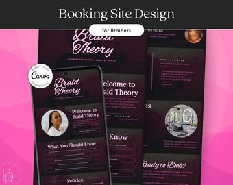 Braider Booking Site Template: Acuity & Square Design (Canva)