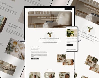 Esthetician Squarespace 7.1 Template Skincare & Beauty Business Website