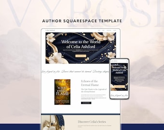 Fantasy Author Website Template Squarespace | Elegant, Editorial, Magazine Style Design for Fiction Writers & Book Series | Custom Look