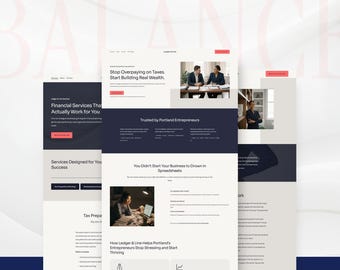 Squarespace Template for Accountants | CPA, Bookkeeper & Tax Preparer Website | Financial Services Website Design