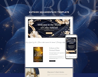 Fantasy Author Website Template Squarespace | Elegant, Editorial, Magazine Style Design for Fiction Writers & Book Series | Custom Look