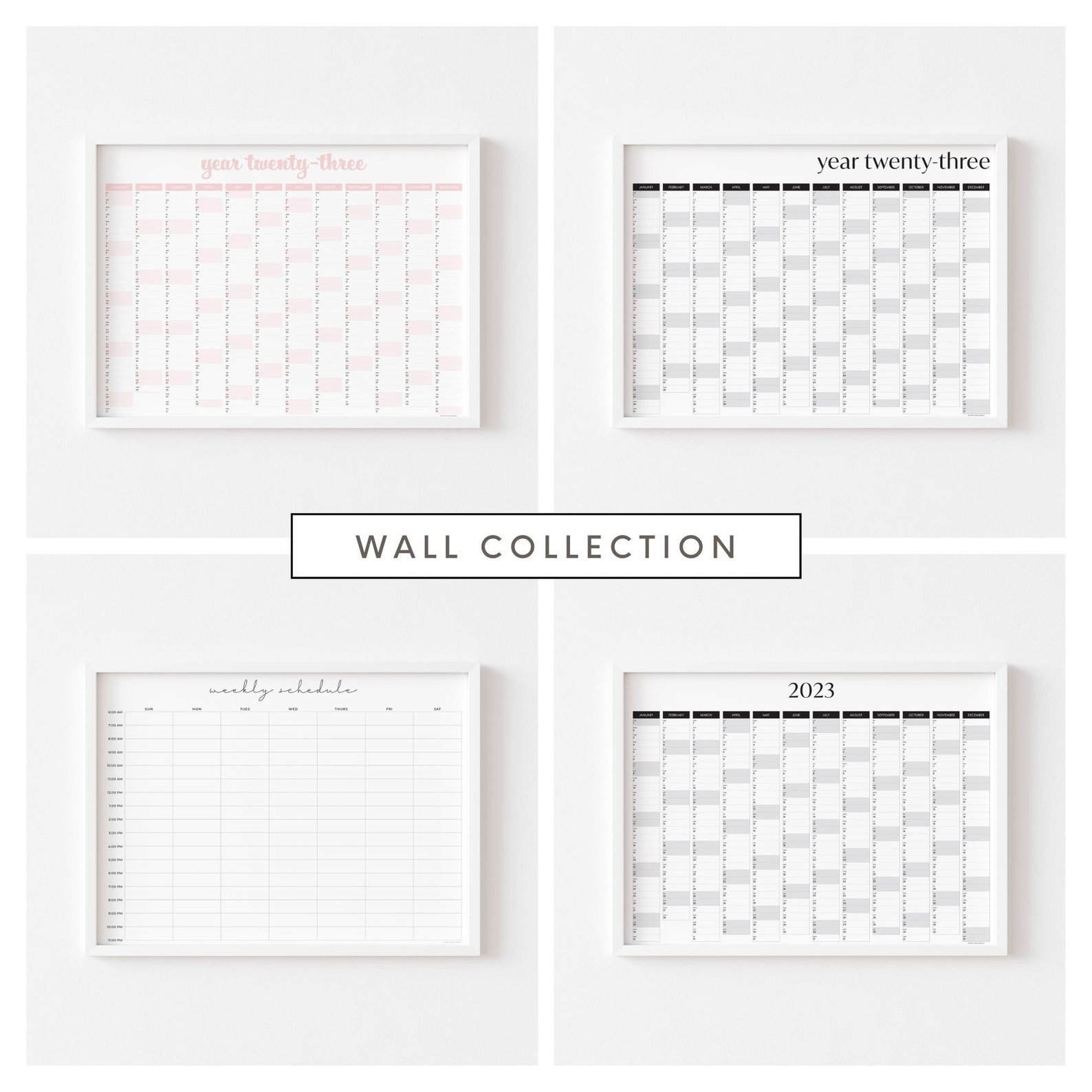 Printable 2023 Wall Calendar Large Wall Planner Minimalist Etsy Canada