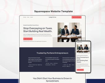 Squarespace Accountant Website Template for Bookkeeper, Tax Preparation & Financial Services