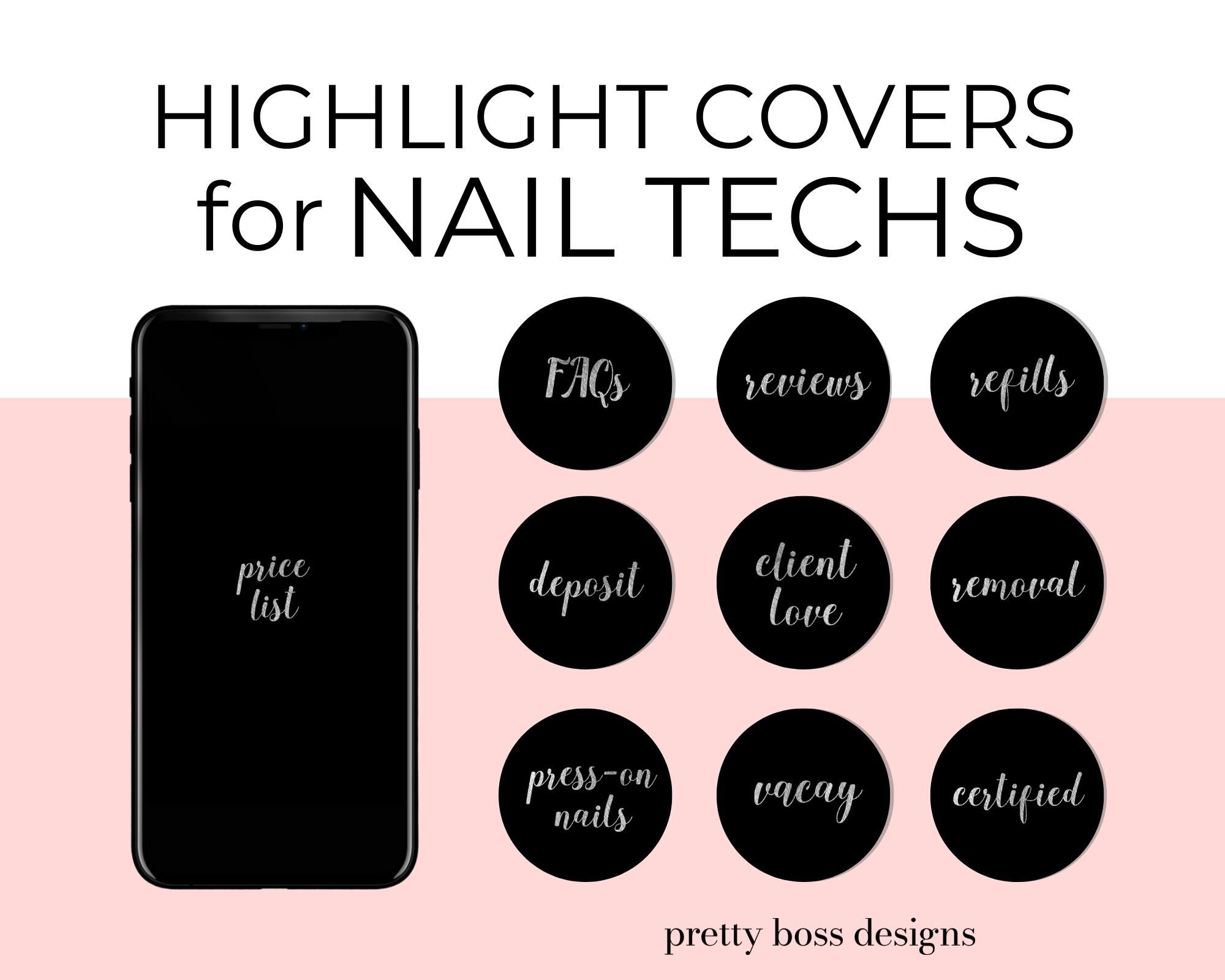 Nail Tech Instagram Story Highlight Icons Etsy New Zealand