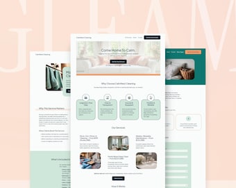 Squarespace Template for Cleaning Business | Professional Website for House Cleaners, Maid Services & Local Companies