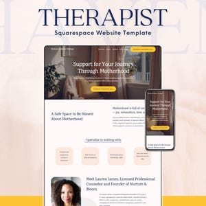 Therapy Website Template Squarespace | Clean, Soft, Minimal | No Code Design for Psychology Practice