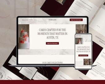 Squarespace Website 7.1 Template for Luxury Bakery, Cake Business, Wedding Vendor